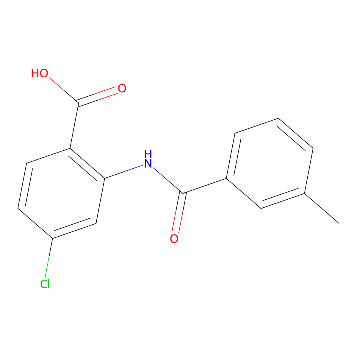 Benzoic acid, 4-chloro-2-[(3-methylbenzoyl)amino]- molecular structure, CAS 106263-99-4