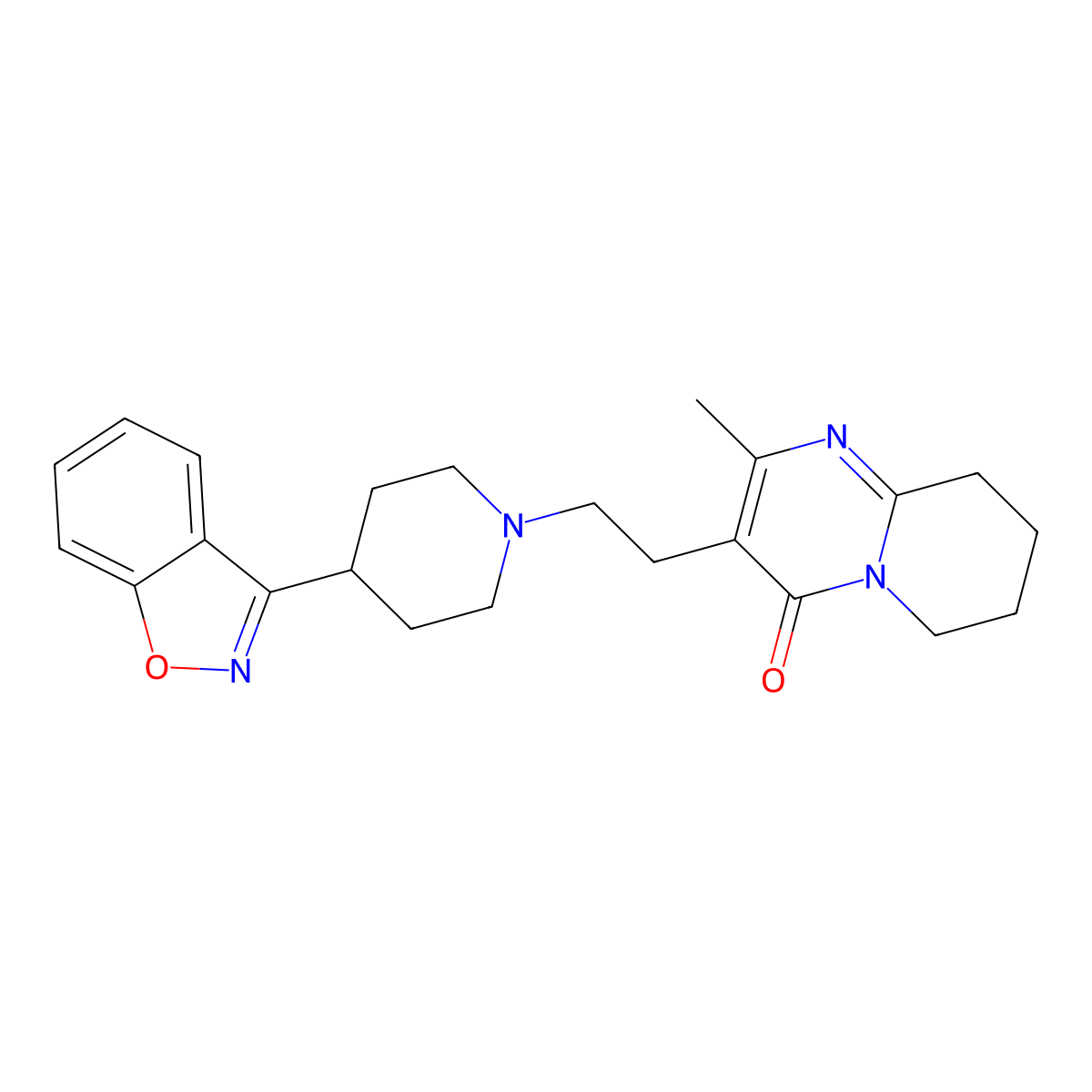 Desfluororisperidone molecular structure, CAS 106266-09-5