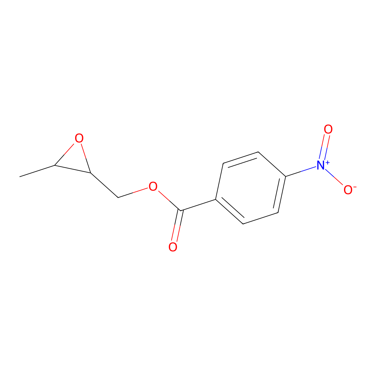 Oxiranemethanol, 3-methyl-, 4-nitrobenzoate, (2S-trans)- molecular structure, CAS 106268-97-7