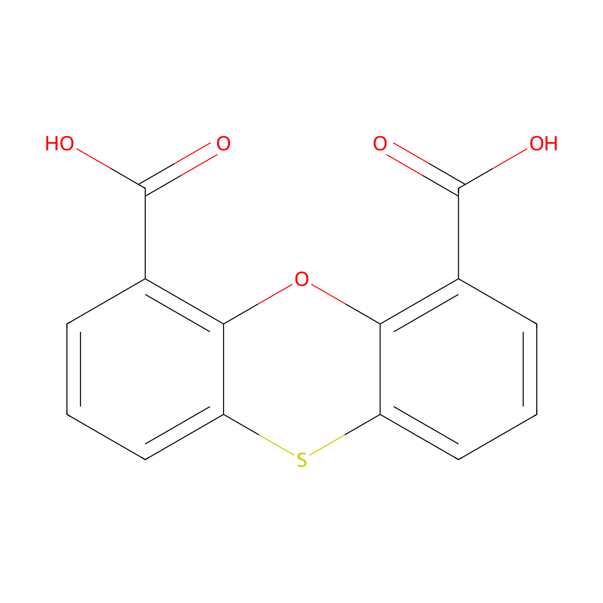 4,6-Phenoxathiindicarboxylic acid molecular structure, CAS 106269-42-5