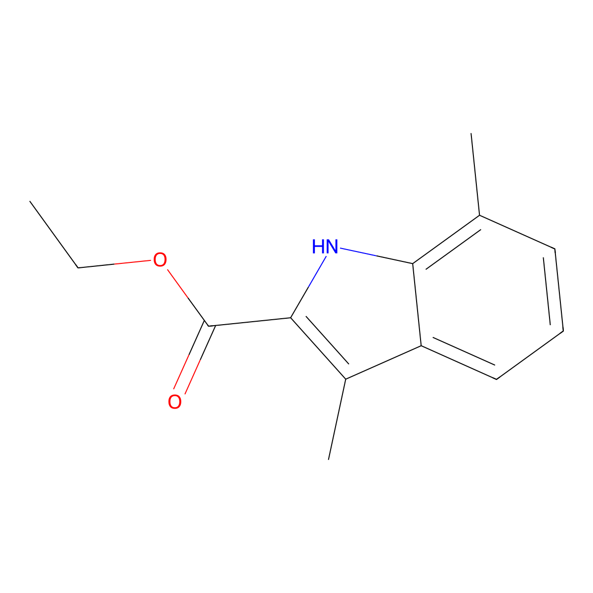 ethyl 3,7-dimethyl-1H-indole-2-carboxylate molecular structure, CAS 106270-00-2