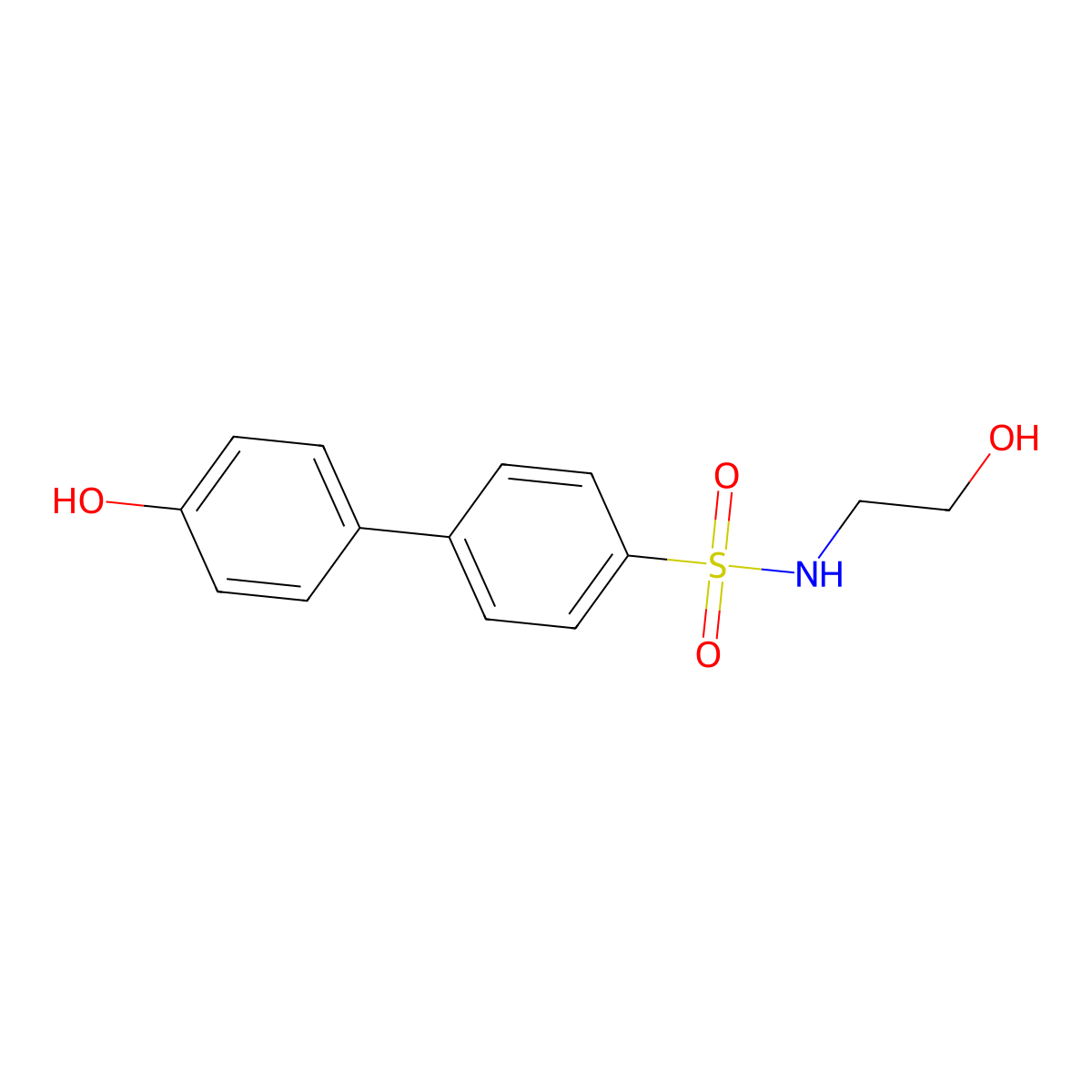 N-(2-hydroxyethyl)-4-(4-hydroxyphenyl)benzenesulfonamide molecular structure, CAS 106272-55-3