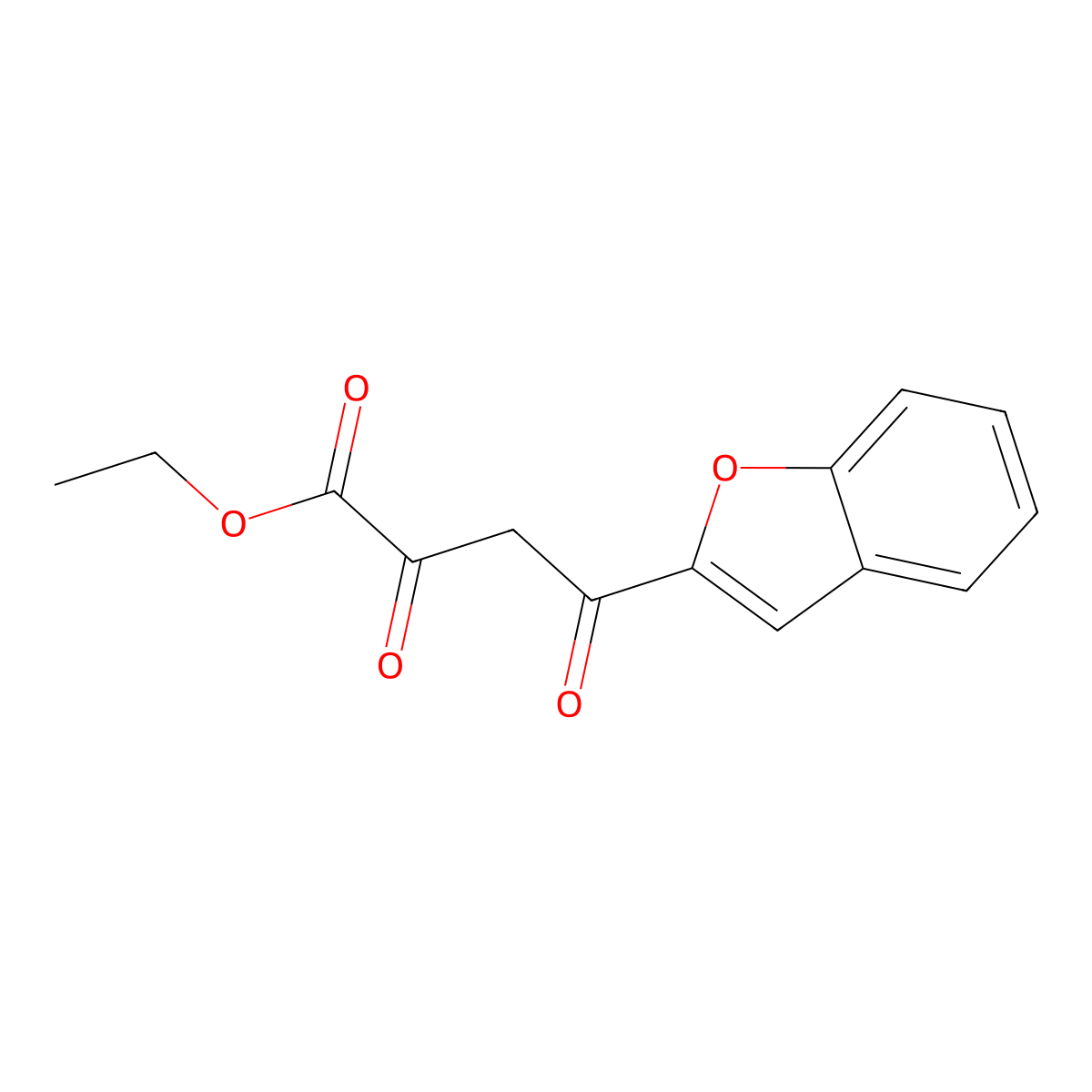 Ethyl 4-(1-benzofuran-2-yl)-2,4-dioxobutanoate molecular structure, CAS 106276-58-8