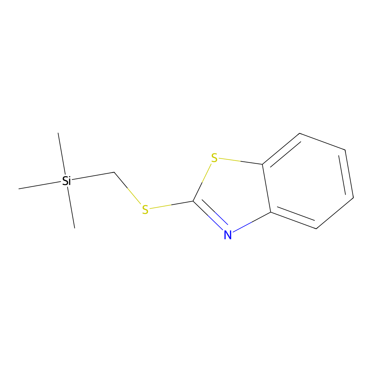 Benzothiazole, 2-[[(trimethylsilyl)methyl]thio]- molecular structure, CAS 106296-62-2