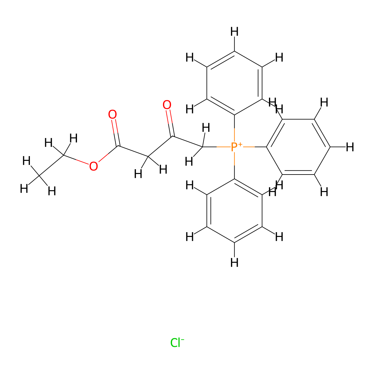 [3-(Ethoxycarbonyl)-2-oxopropyl]triphenylphosphonium chloride molecular structure, CAS 106302-03-8