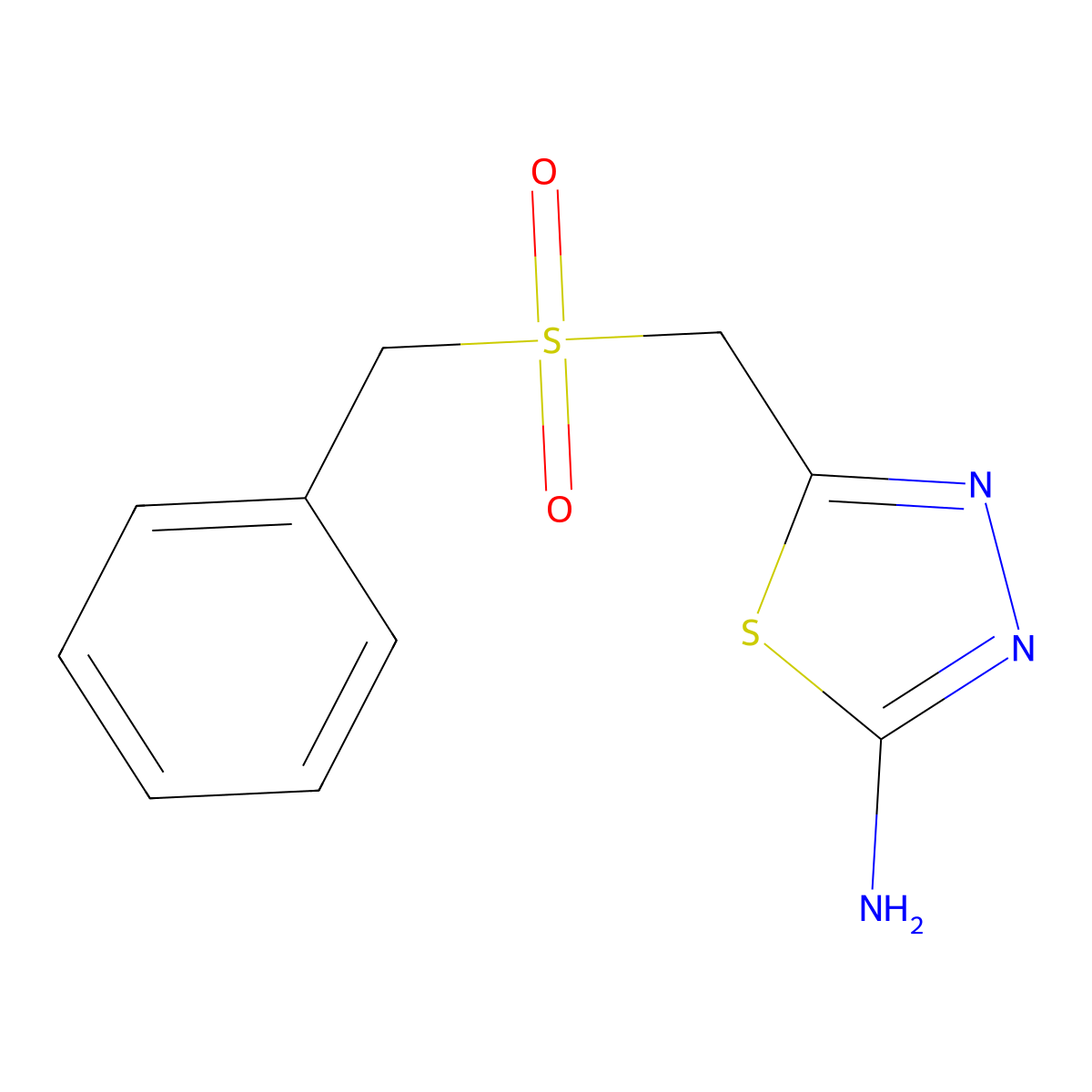 5-[(Benzylsulfonyl)methyl]-1,3,4-thiadiazol-2-amine molecular structure, CAS 106307-38-4