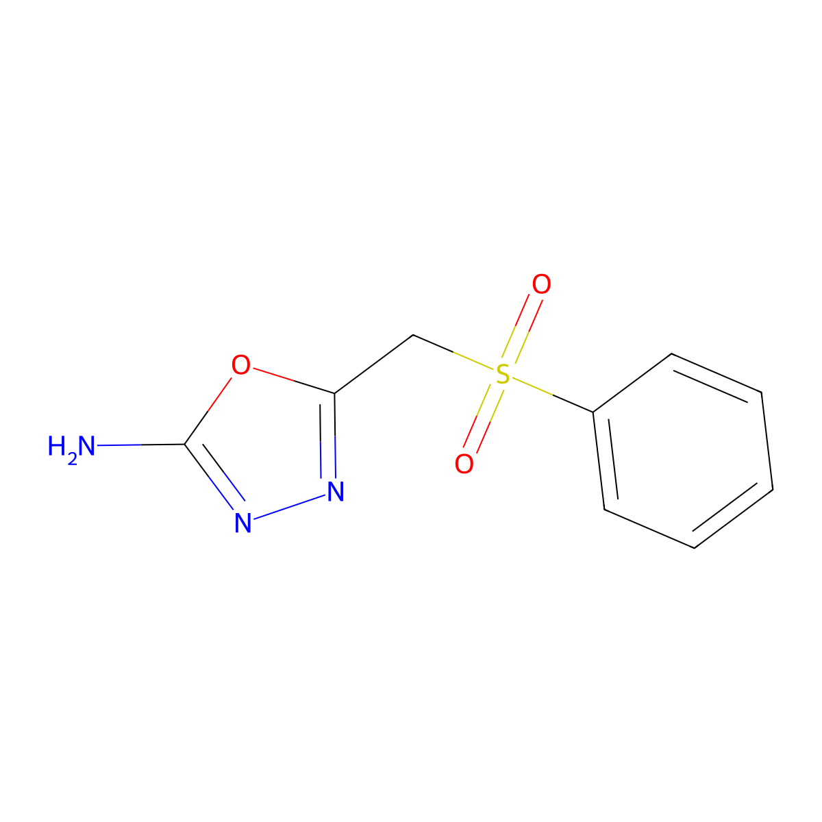 5-[(Phenylsulfonyl)methyl]-1,3,4-oxadiazol-2-amine molecular structure, CAS 106307-45-3