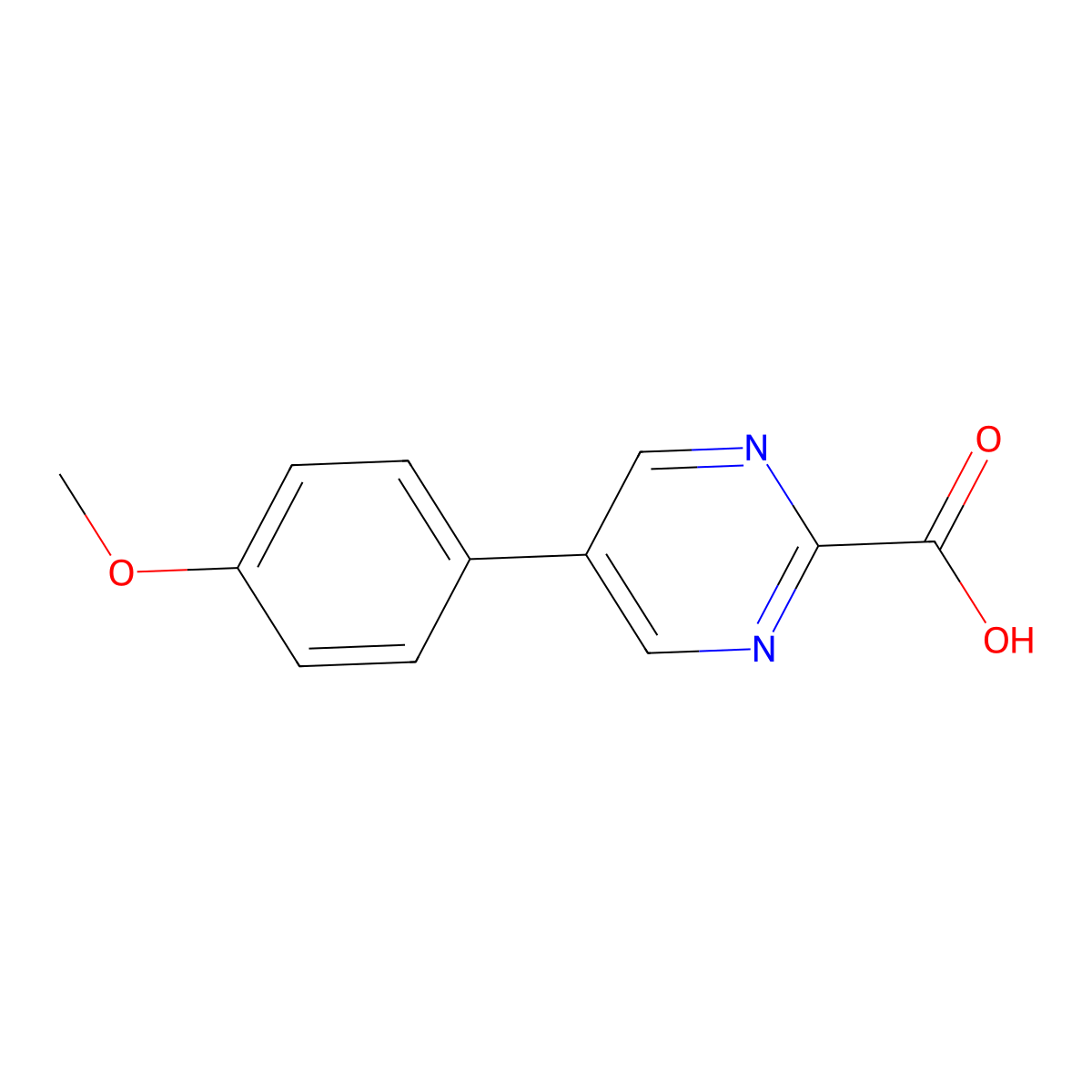 5-(4-Methoxyphenyl)pyrimidine-2-carboxylic acid molecular structure, CAS 106307-52-2