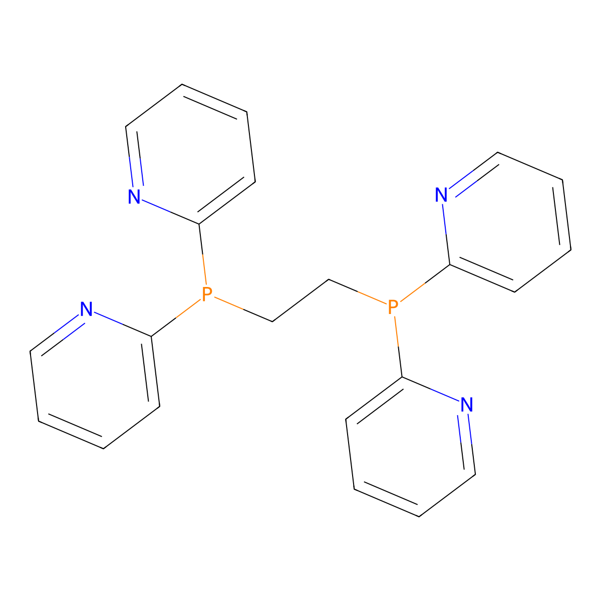 1,2-Bis(di(pyridin-2-yl)phosphino)ethane molecular structure, CAS 106308-26-3
