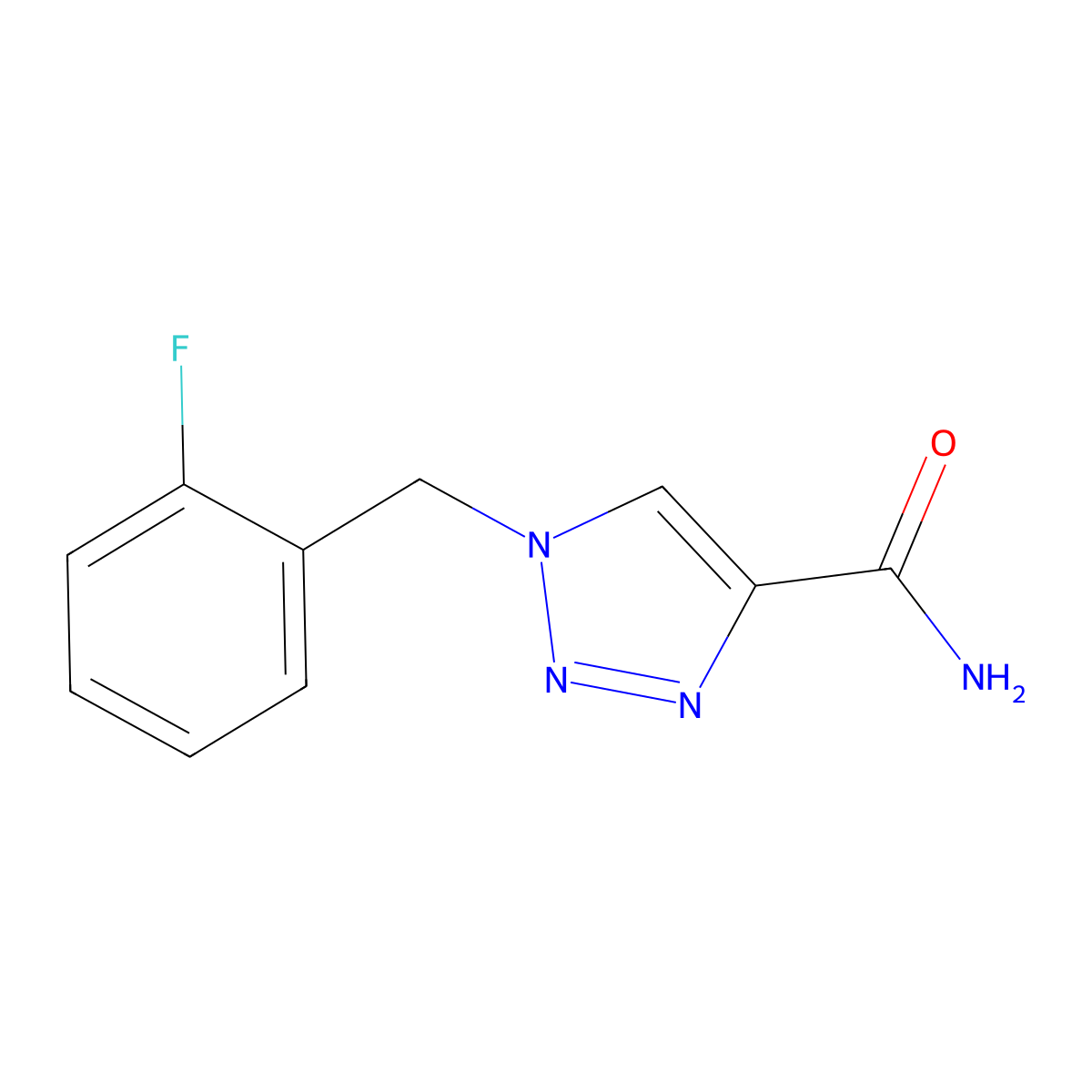 1-(2-Fluorobenzyl)-1H-1,2,3-triazole-4-carboxamide molecular structure, CAS 106308-41-2