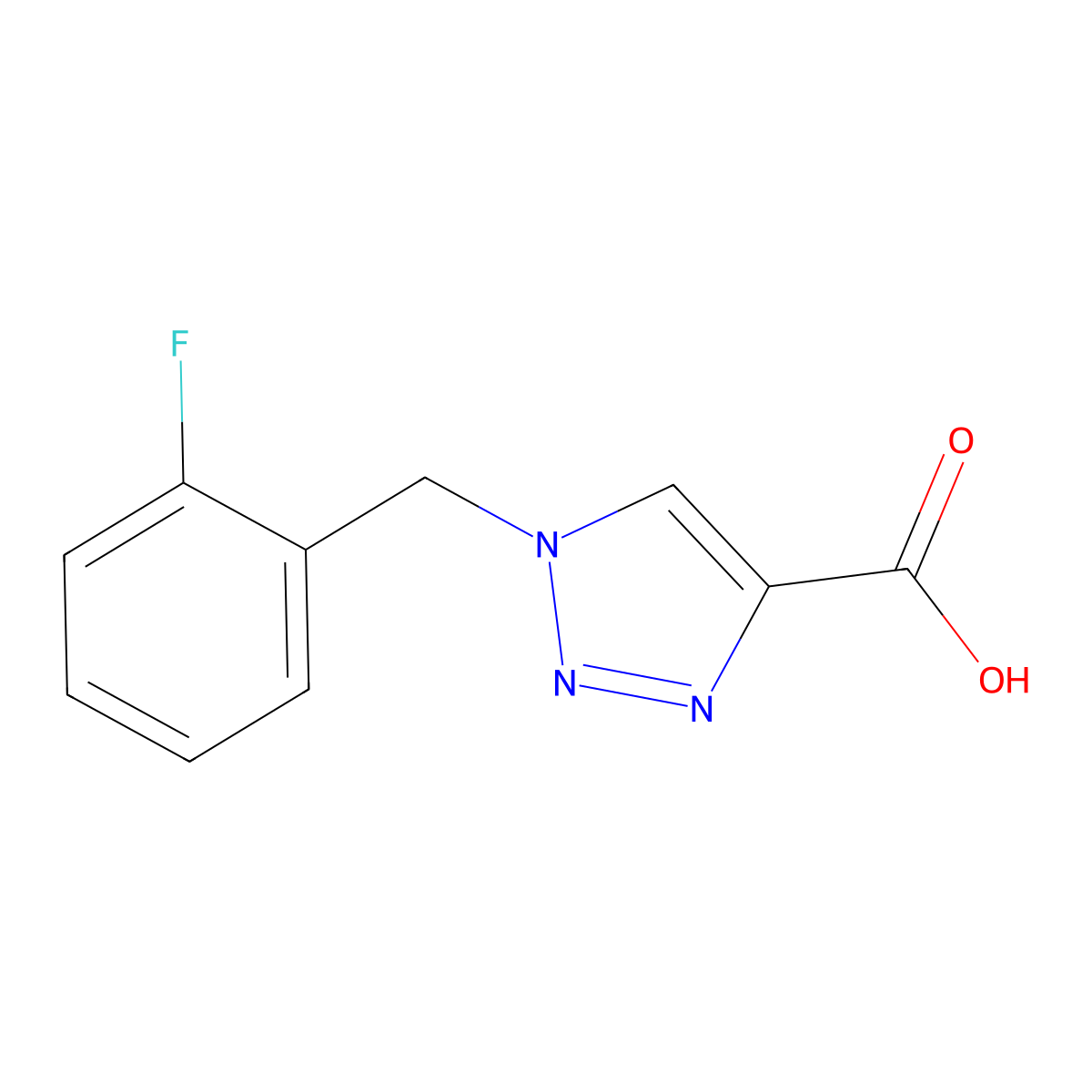 1-(2-fluorobenzyl)-1H-1,2,3-triazole-4-carboxylic acid molecular structure, CAS 106308-42-3
