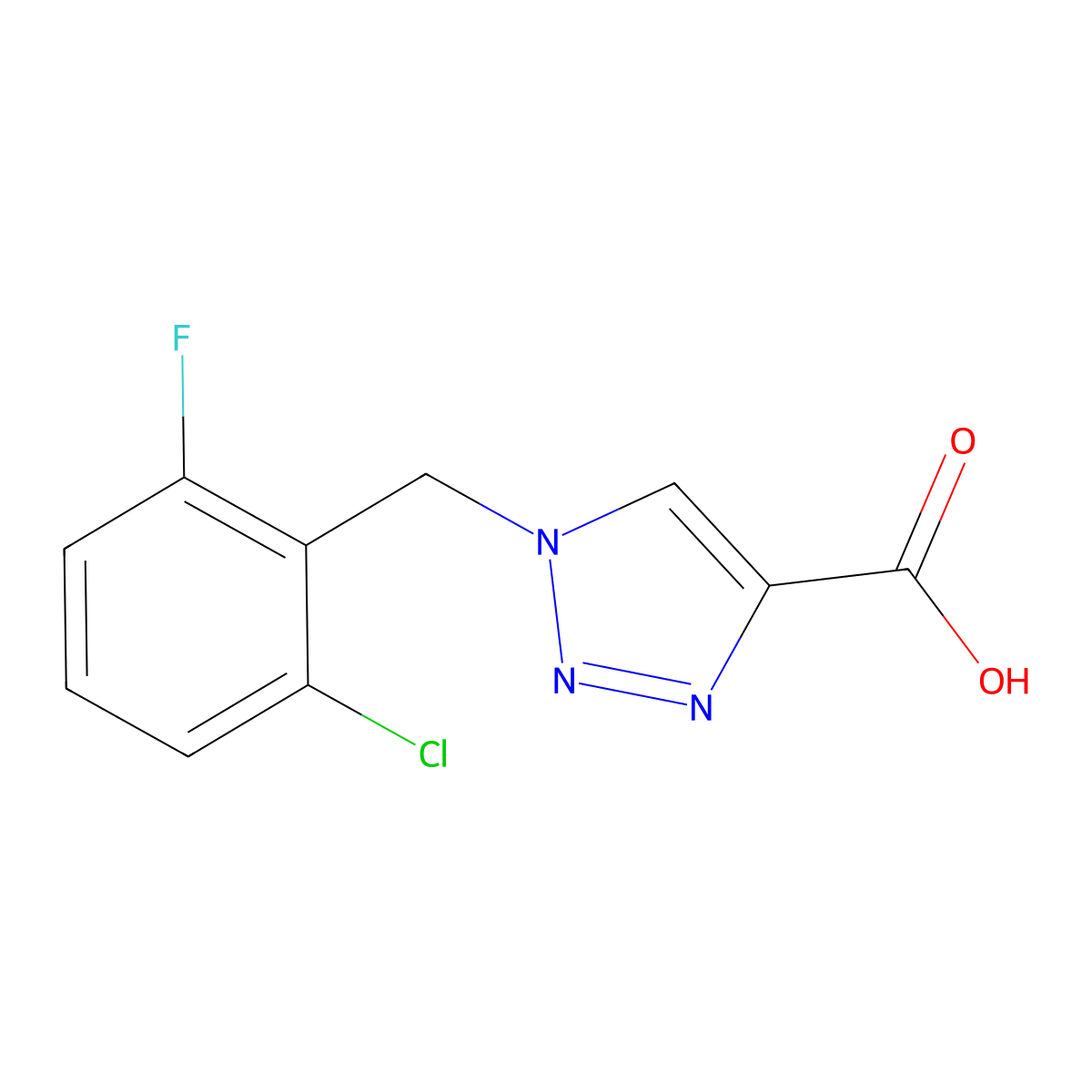 1-(2-Chloro-6-fluoro-benzyl)-1H-[1,2,3]triazole-4-carboxylic acid molecular structure, CAS 106308-57-0
