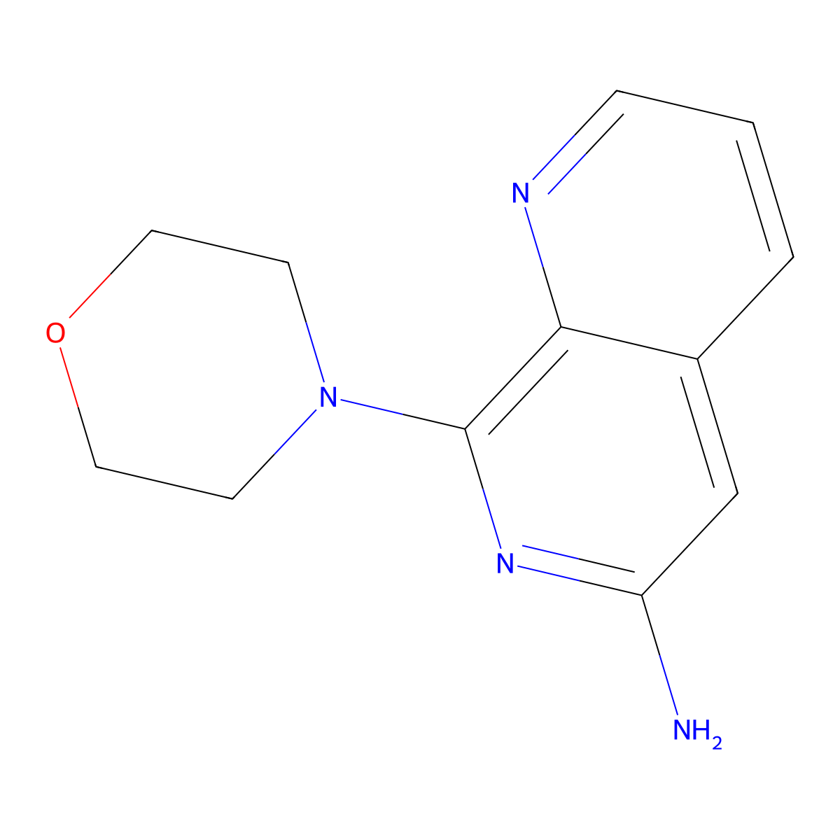 8-Morpholino-1,7-naphthyridin-6-amine molecular structure, CAS 106309-54-0