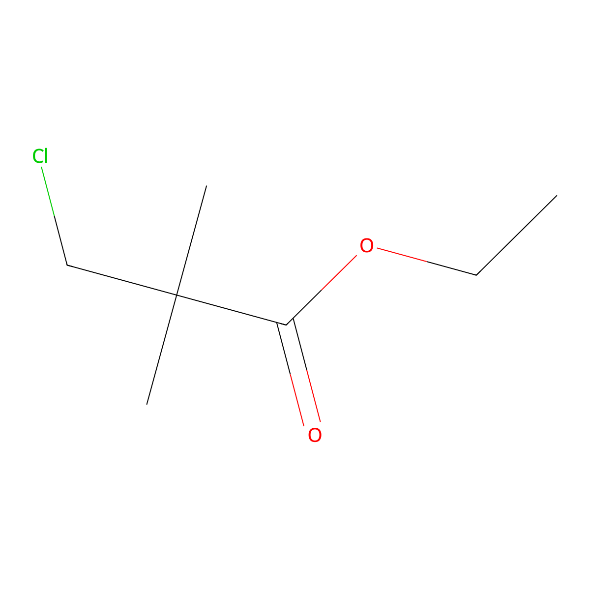Ethyl 3-chloro-2,2-dimethylpropanoate molecular structure, CAS 106315-37-1