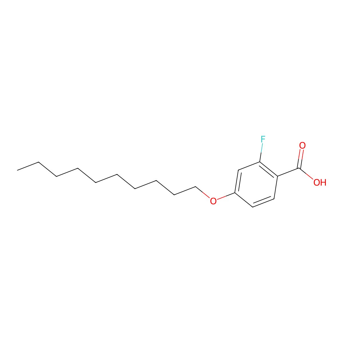 4-Decyloxy-2-fluorobenzoic acid molecular structure, CAS 106316-02-3