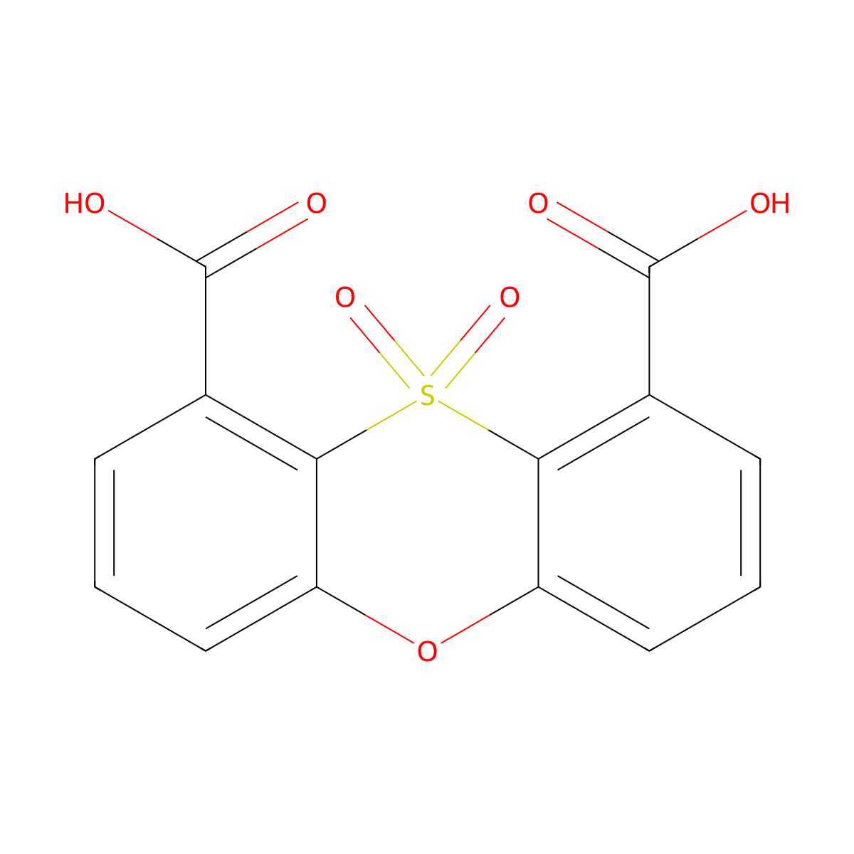 1,9-Dicarboxyphenoxathiin-10,10-dioxide molecular structure, CAS 106319-99-7