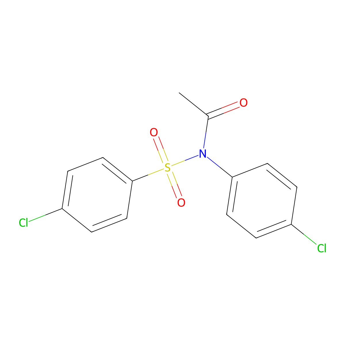 N-(4-chlorobenzenesulfonyl)-N-(4-chlorophenyl)acetamide molecular structure, CAS 106320-08-5