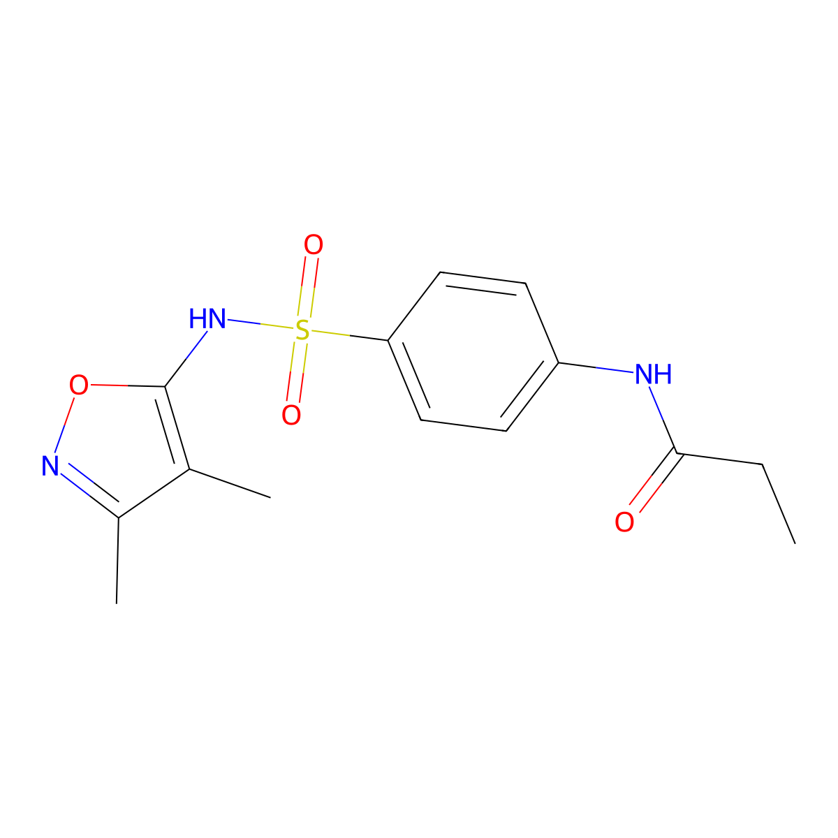 N-{4-[(3,4-dimethyl-1,2-oxazol-5-yl)sulfamoyl]phenyl}propanamide molecular structure, CAS 106320-62-1