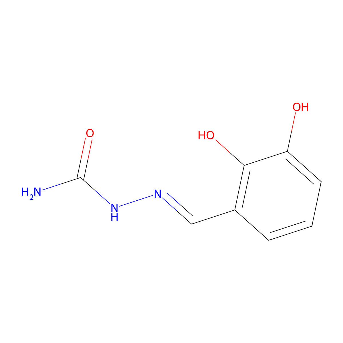 Hydrazinecarboxamide, 2-[(2,3-dihydroxyphenyl)methylene]- molecular structure, CAS 106324-34-9
