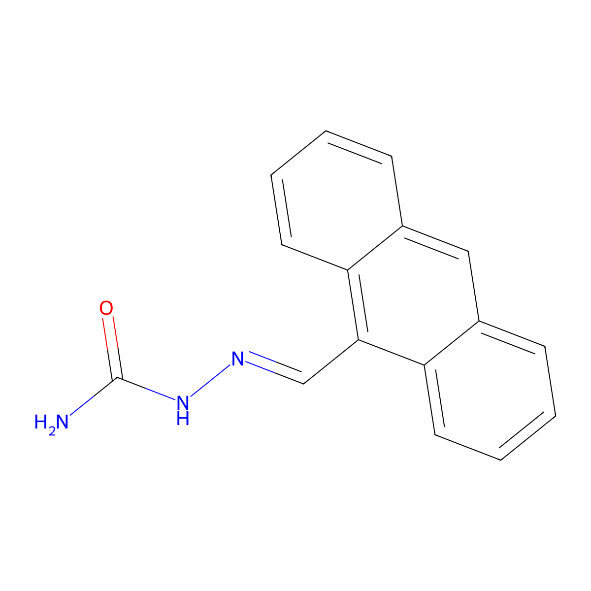 Hydrazinecarboxamide, 2-(9-anthracenylmethylene)- molecular structure, CAS 106324-36-1