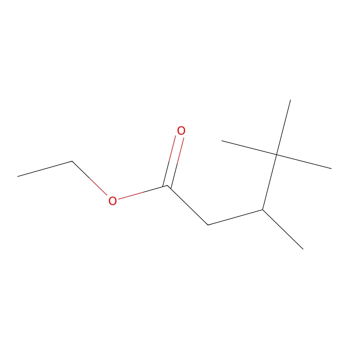 Ethyl 3,4,4-trimethylpentanoate molecular structure, CAS 106325-27-3