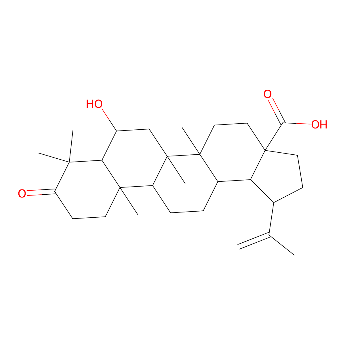 6-Hydroxy-3-oxo-20(29)-lupen-28-oic acid molecular structure, CAS 106327-33-7