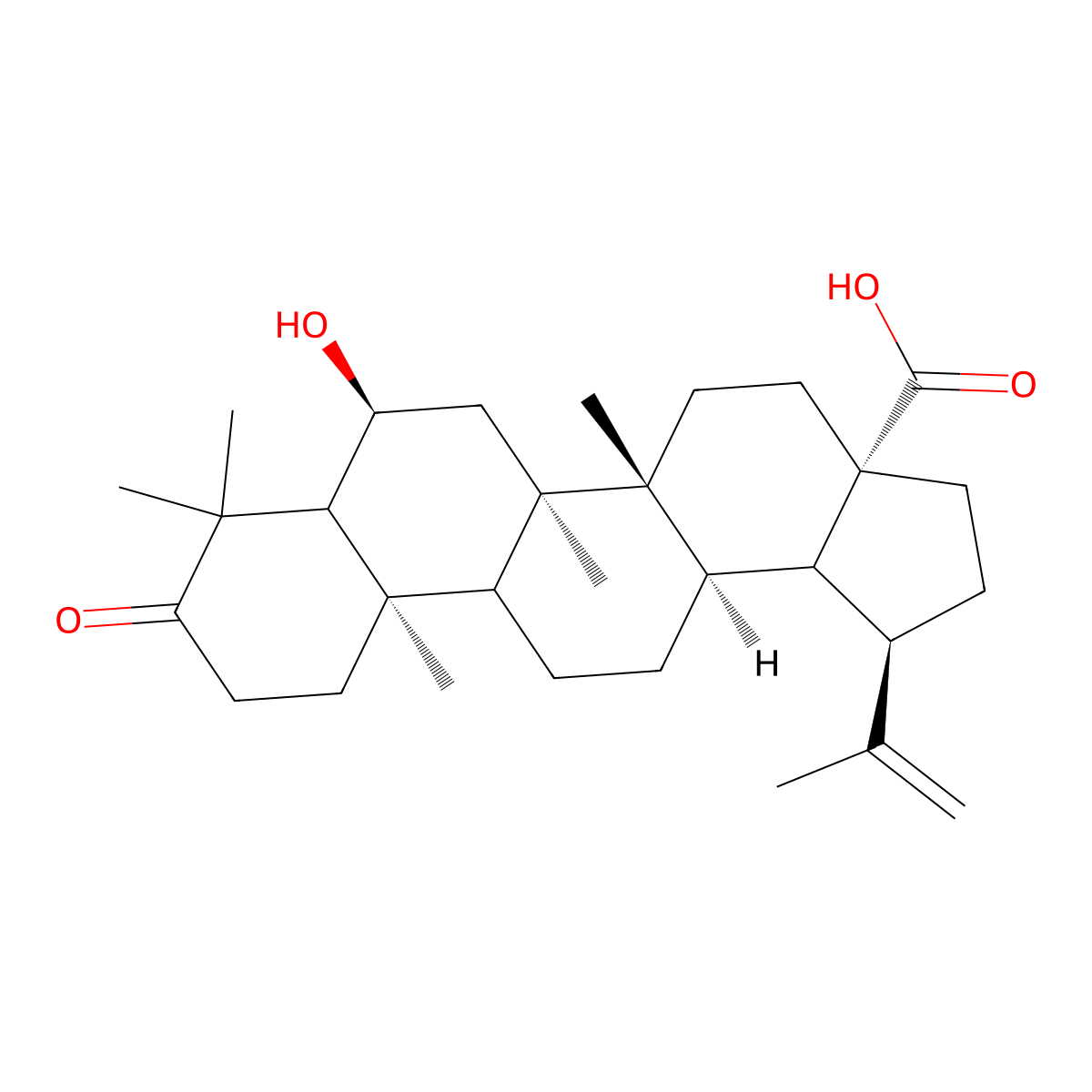 6-Hydroxy-3-oxo-20(29)-lupen-28-oic acid molecular structure, CAS 106327-33-7