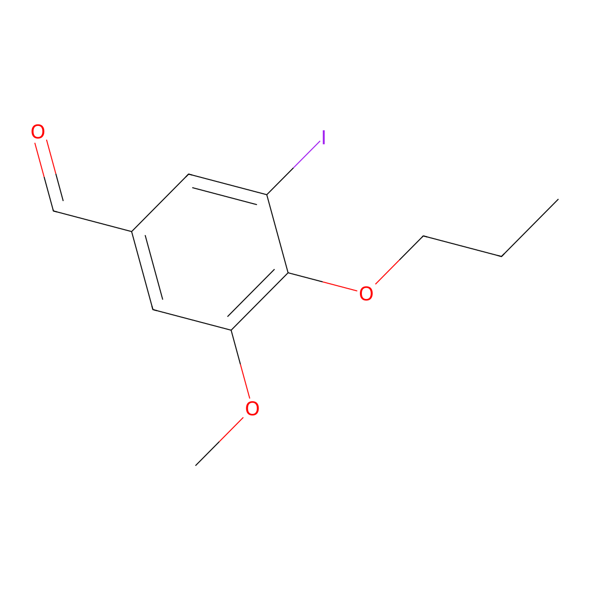 3-Iodo-5-methoxy-4-propoxybenzaldehyde molecular structure, CAS 106331-89-9