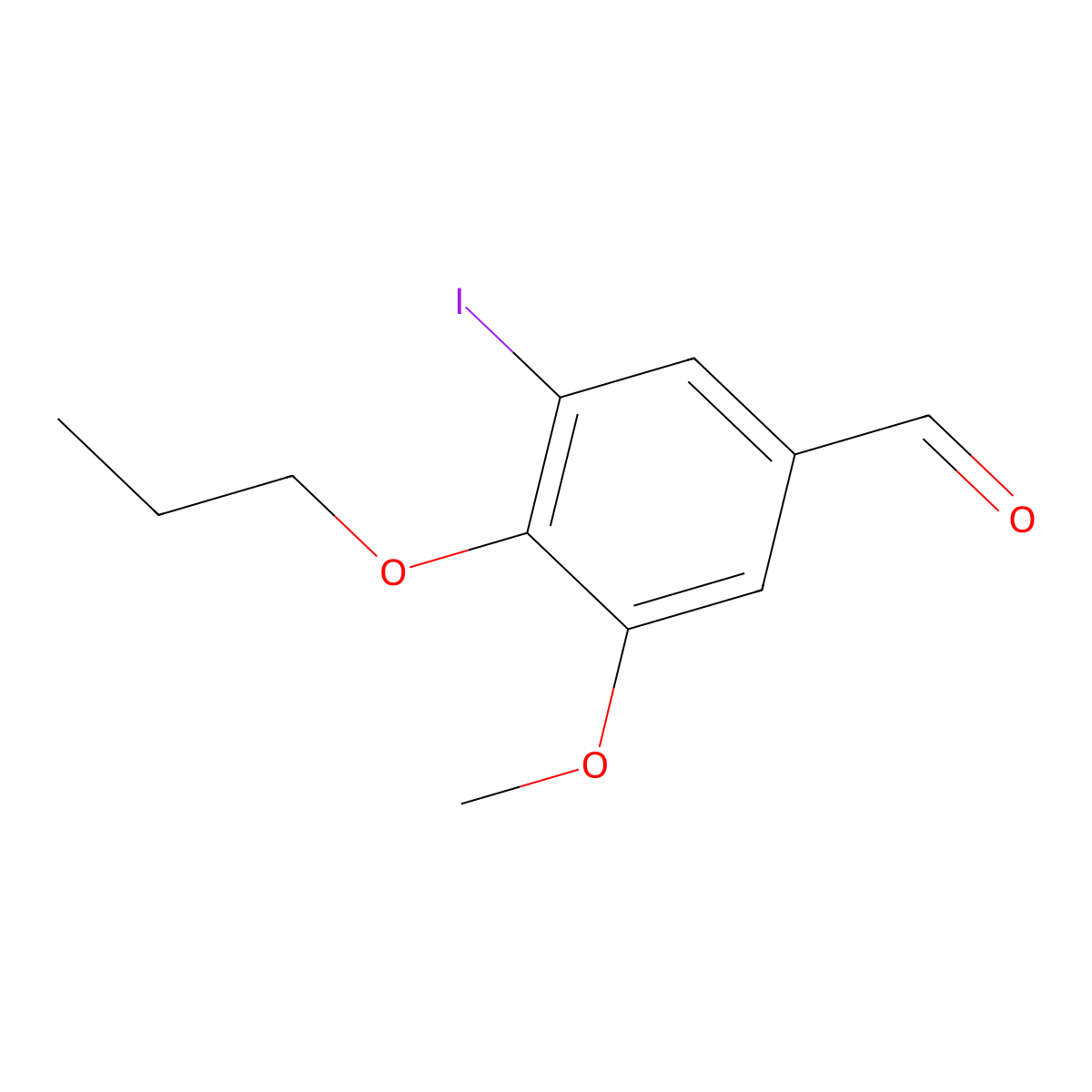 3-Iodo-5-methoxy-4-propoxybenzaldehyde molecular structure, CAS 106331-89-9