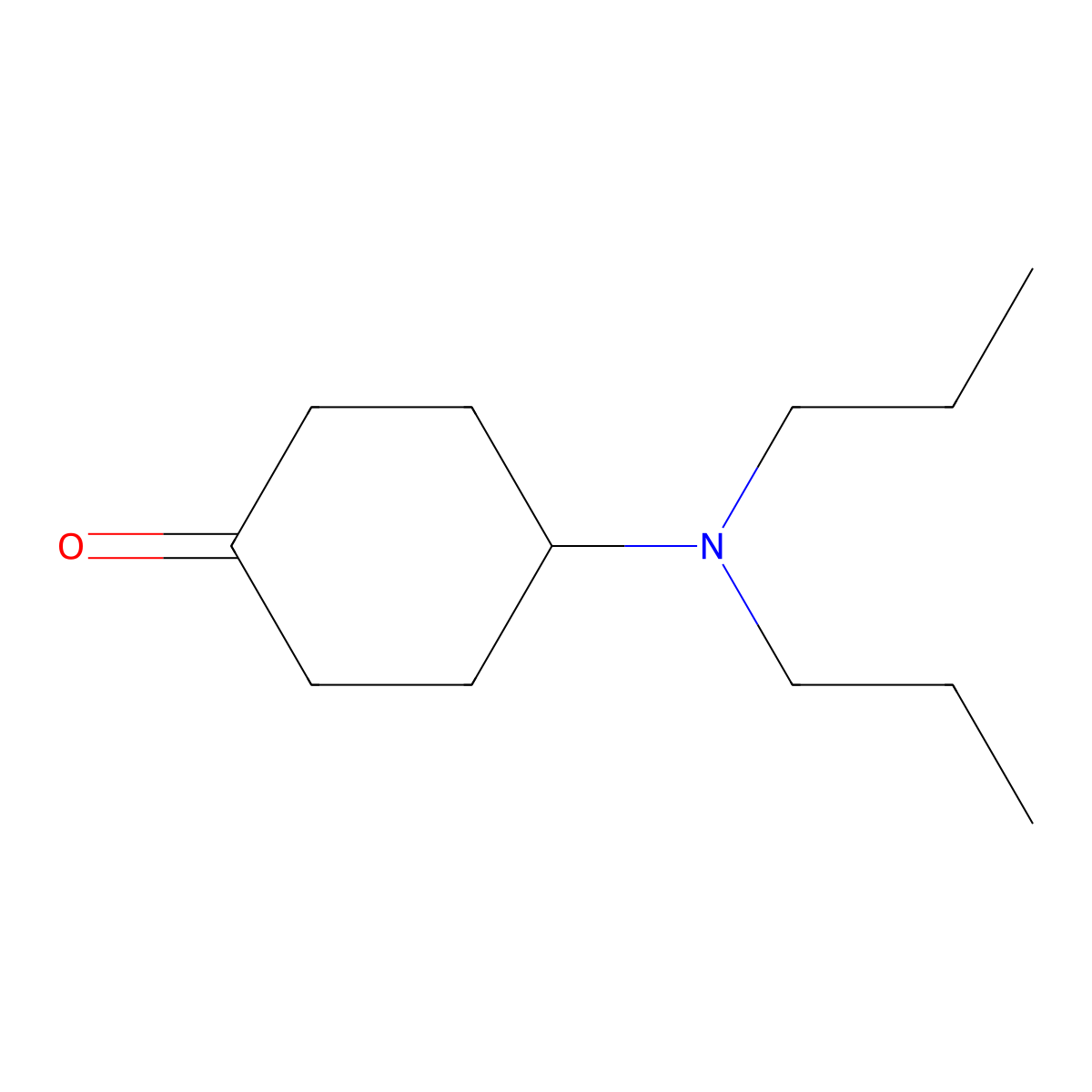 Cyclohexanone, 4-(dipropylamino)- molecular structure, CAS 106332-42-7