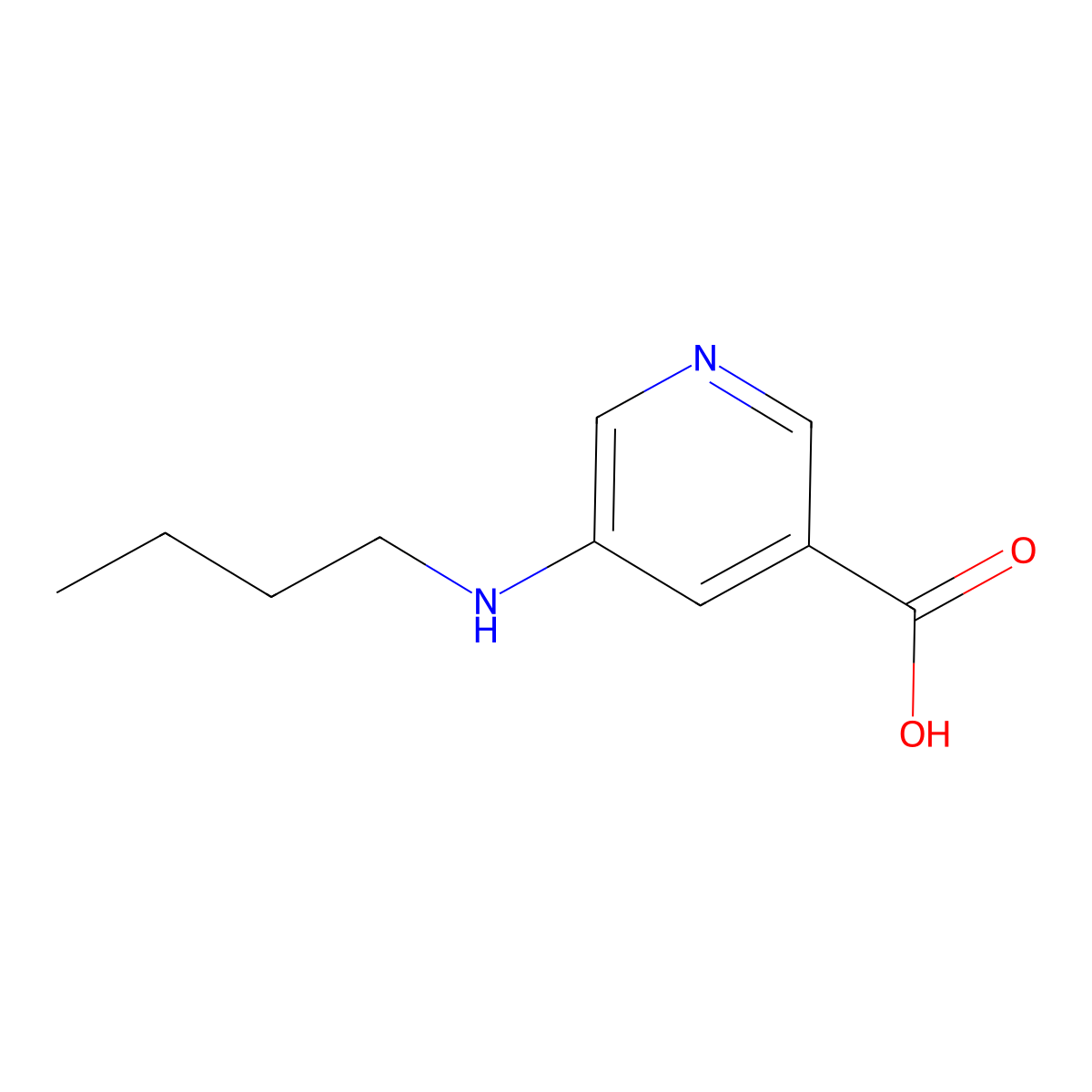 5-(Butylamino)pyridine-3-carboxylic acid molecular structure, CAS 106339-53-1