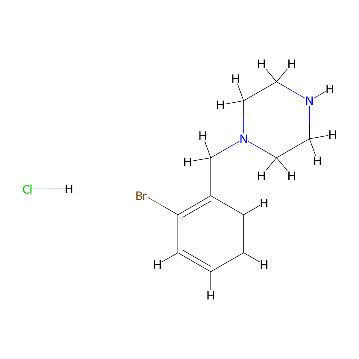 1-(2-Bromobenzyl)piperazine hydrochloride molecular structure, CAS 1063613-12-6