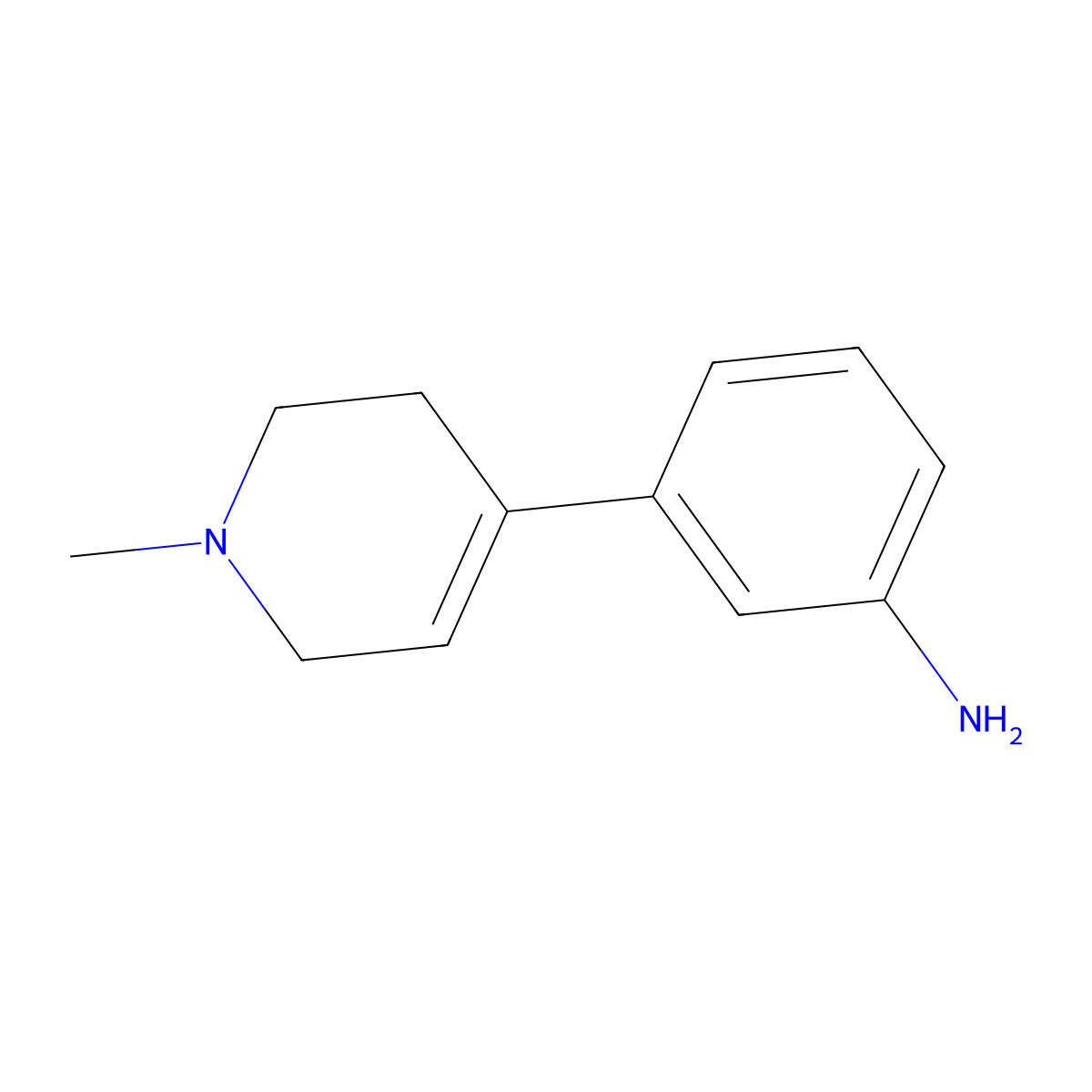 3-(1-Methyl-1,2,3,6-tetrahydropyridin-4-yl)aniline molecular structure, CAS 106362-29-2