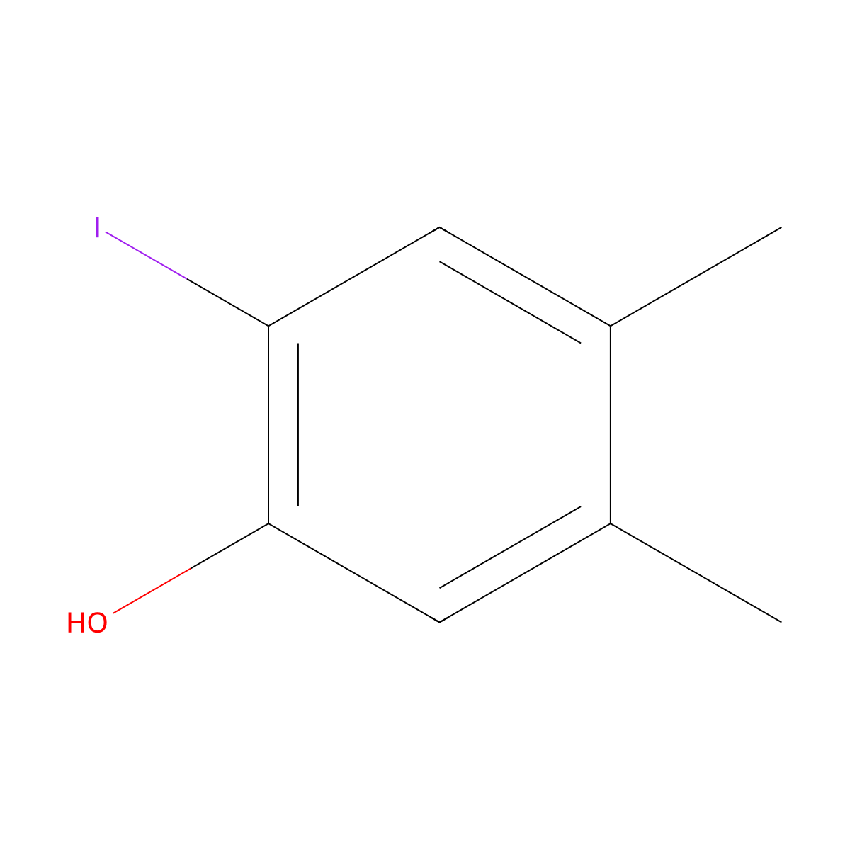 2-Iodo-4,5-dimethylphenol molecular structure, CAS 106362-66-7