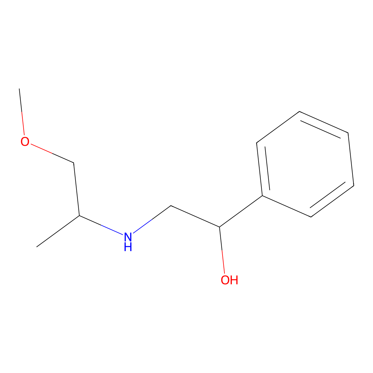 2-((1-Methoxypropan-2-yl)amino)-1-phenylethan-1-ol molecular structure, CAS 1063649-14-8
