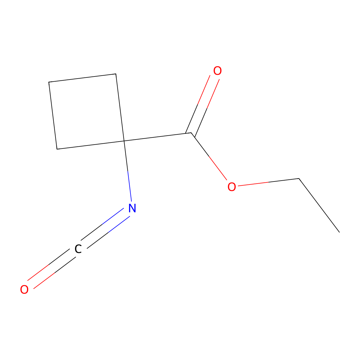 Ethyl 1-isocyanatocyclobutane-1-carboxylate molecular structure, CAS 106366-62-5