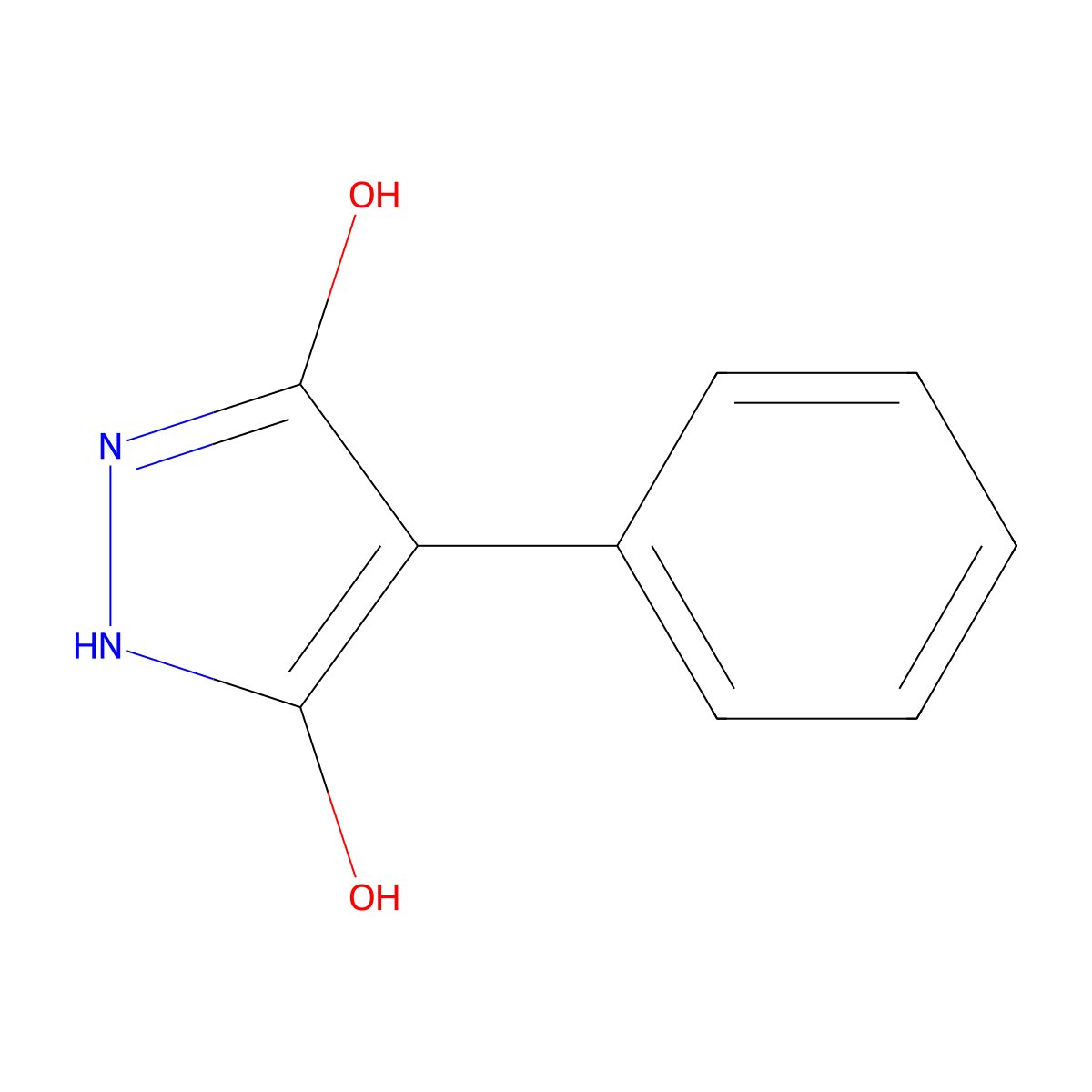 4-phenyl-1H-pyrazole-3,5-diol molecular structure, CAS 106367-54-8