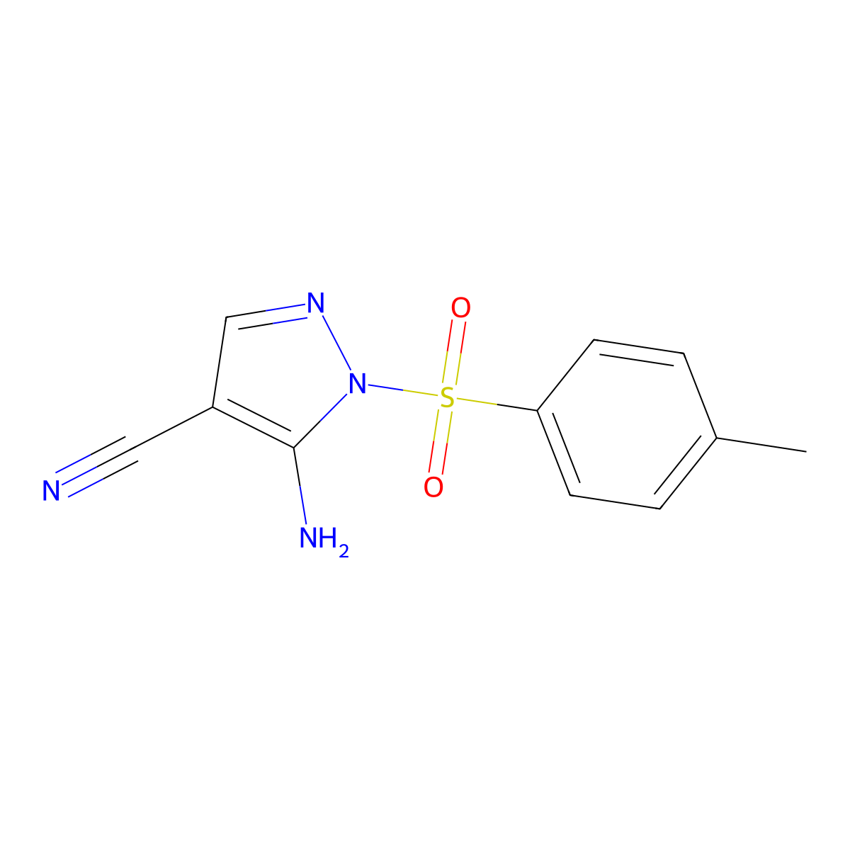 5-Amino-1-tosyl-1H-pyrazolo-4-carbonitrile molecular structure, CAS 106368-34-7