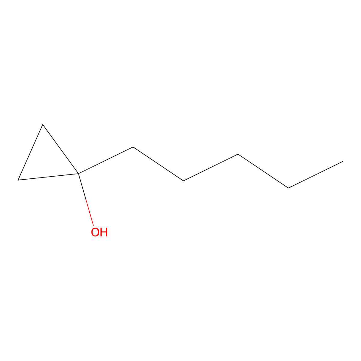 1-Pentylcyclopropan-1-ol molecular structure, CAS 106368-49-4