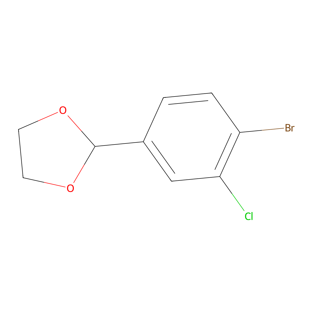 2-(4-Bromo-3-chlorophenyl)-1,3-dioxolane molecular structure, CAS 1063712-33-3