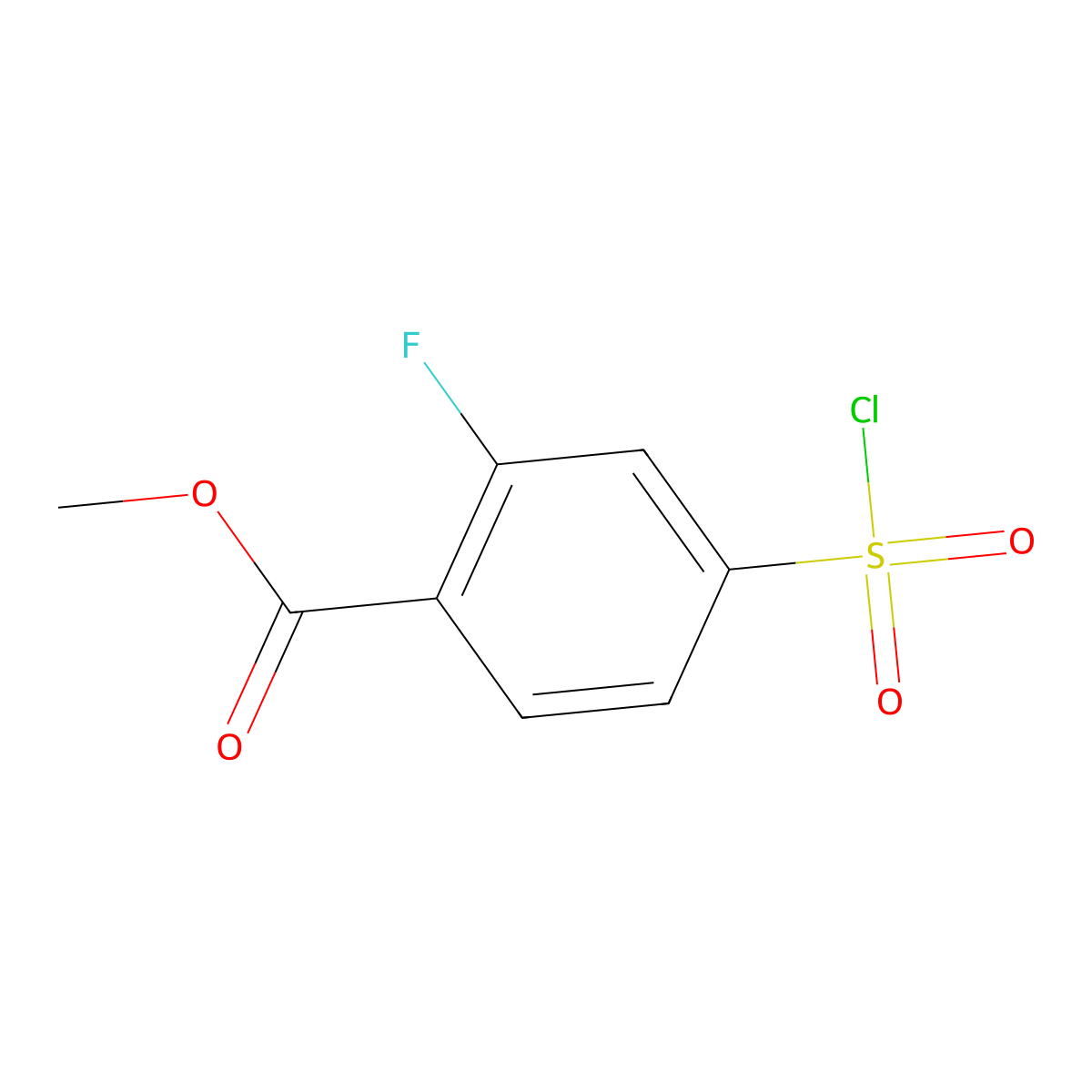 Methyl 4-(chlorosulfonyl)-2-fluorobenzoate molecular structure, CAS 1063733-16-3