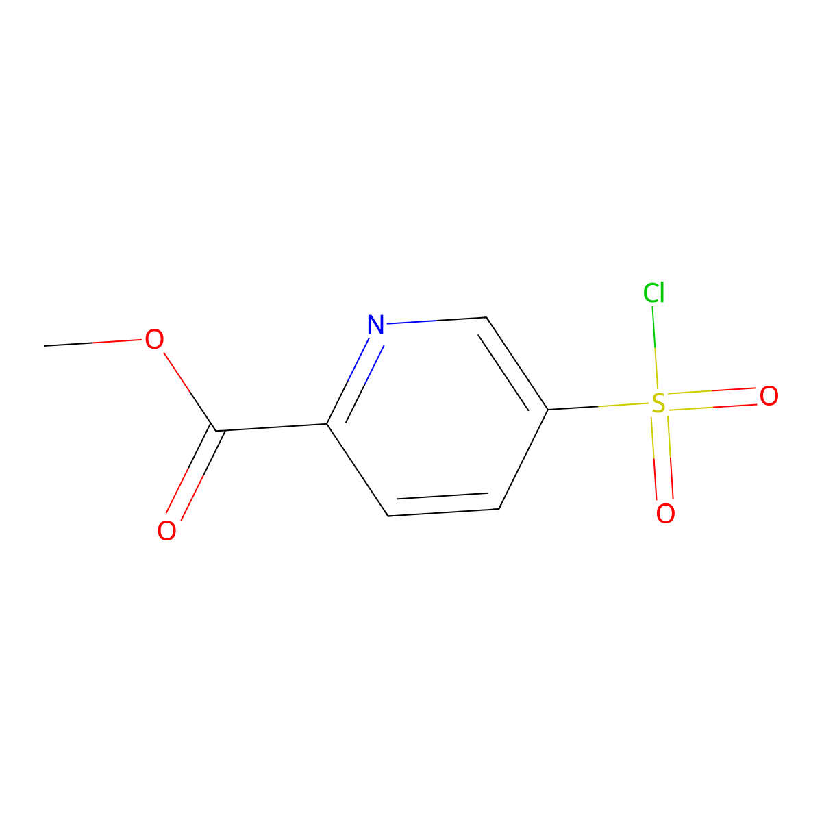 Methyl 5-(chlorosulfonyl)pyridine-2-carboxylate molecular structure, CAS 1063733-25-4