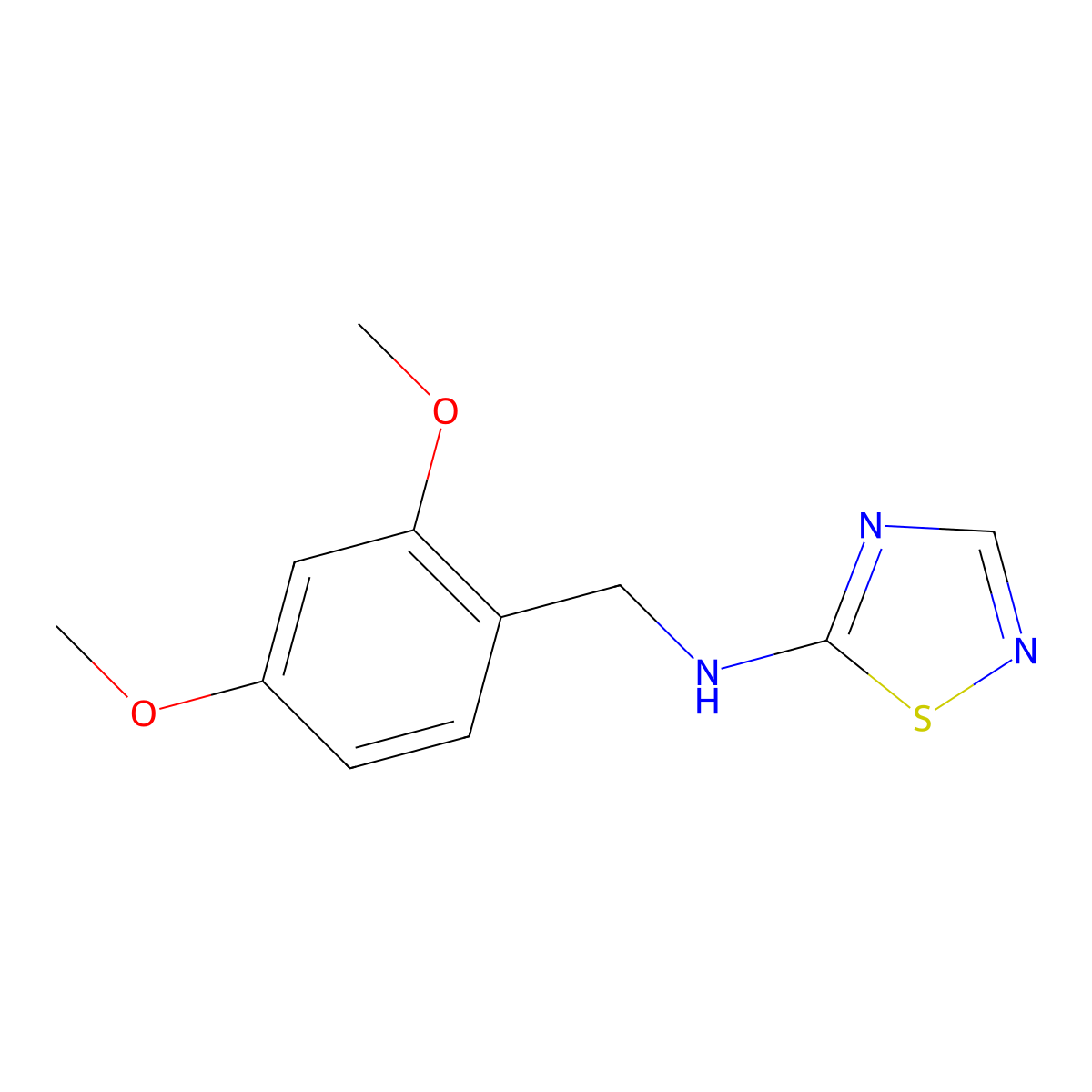 N-(2,4-dimethoxybenzyl)-1,2,4-thiadiazol-5-amine molecular structure, CAS 1063733-41-4