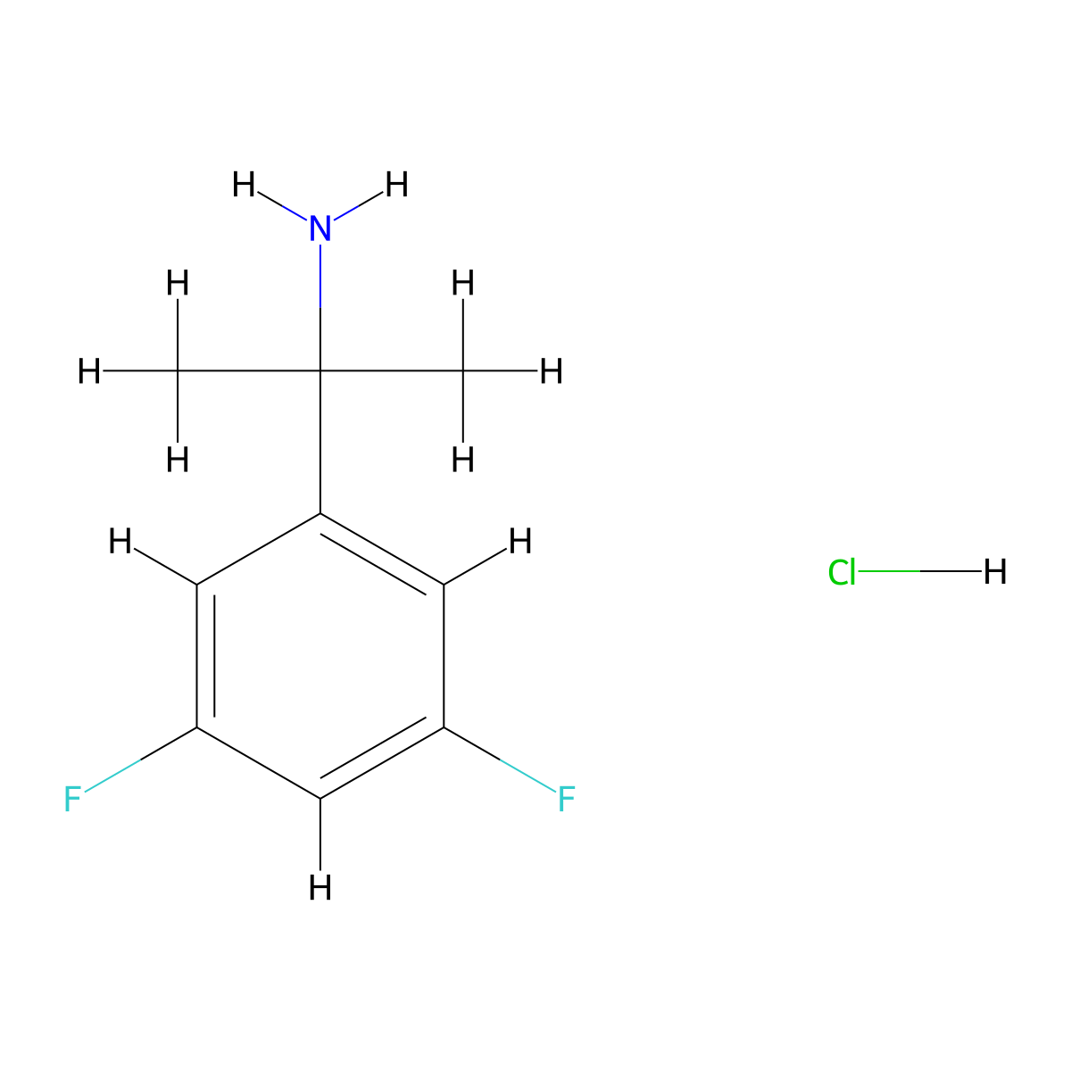 2-(3,5-Difluorophenyl)propan-2-amine hydrochloride molecular structure, CAS 1063733-81-2