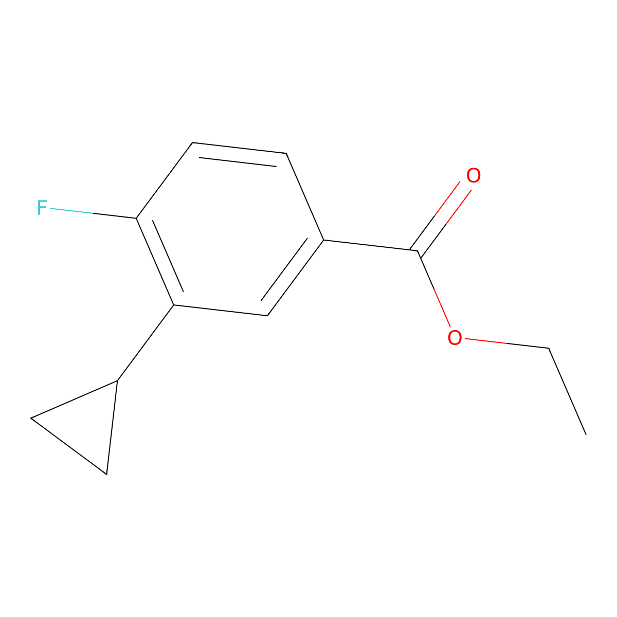 Ethyl 3-cyclopropyl-4-fluorobenzoate molecular structure, CAS 1063733-84-5