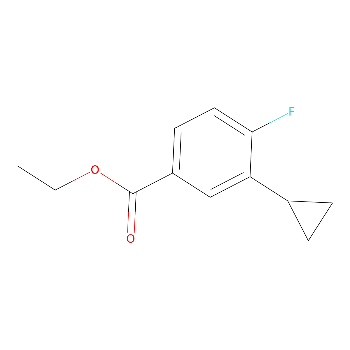 Ethyl 3-cyclopropyl-4-fluorobenzoate molecular structure, CAS 1063733-84-5