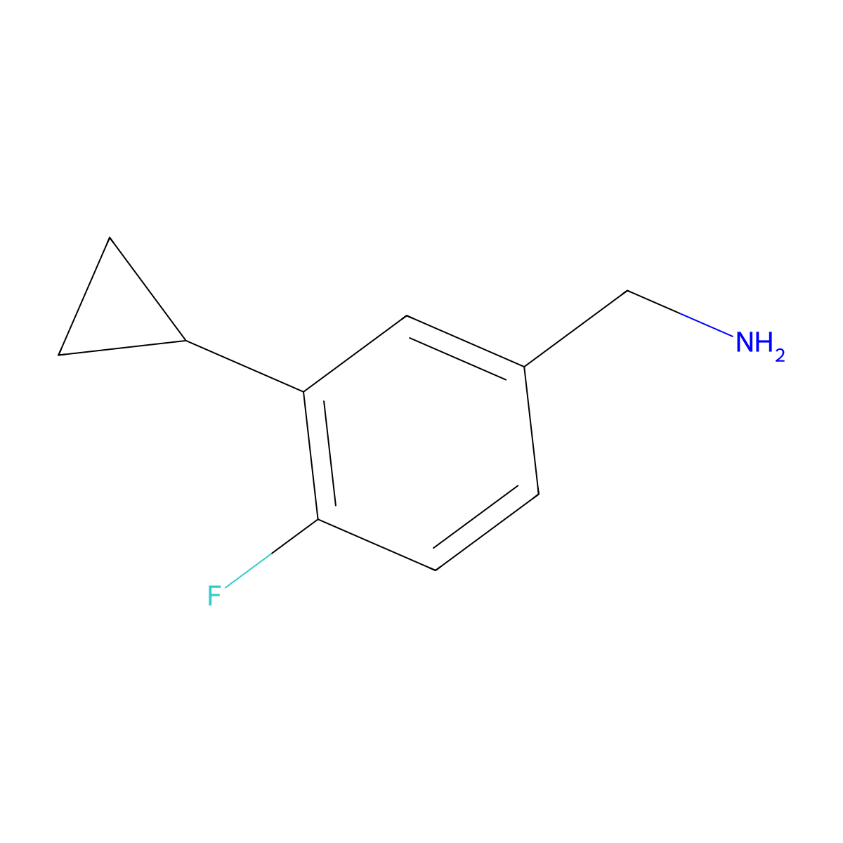 (3-Cyclopropyl-4-fluorophenyl)methanamine molecular structure, CAS 1063733-90-3