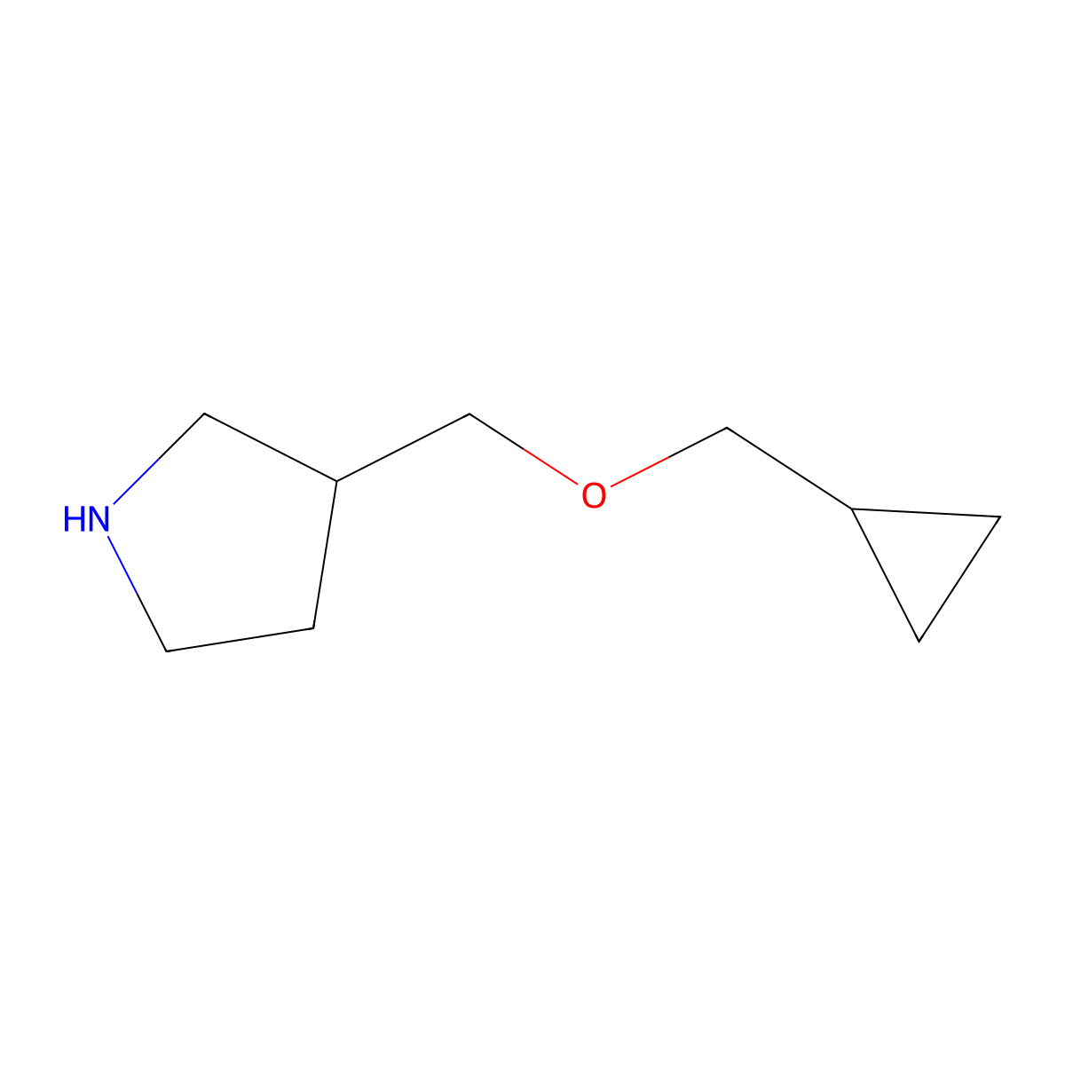 3-((Cyclopropylmethoxy)methyl)pyrrolidine molecular structure, CAS 1063734-02-0