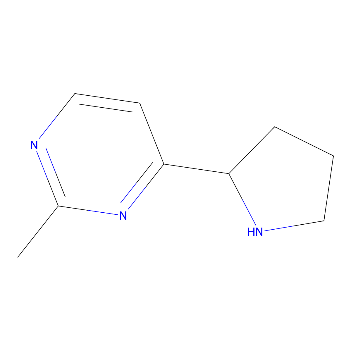 2-Methyl-4-(pyrrolidin-2-yl)pyrimidine molecular structure, CAS 1063734-73-5