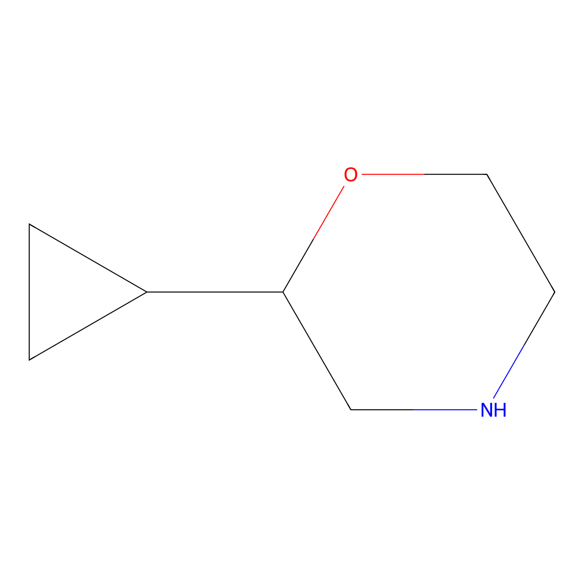 2-Cyclopropylmorpholine molecular structure, CAS 1063734-79-1